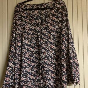 Navy blue Torrid floral blouse